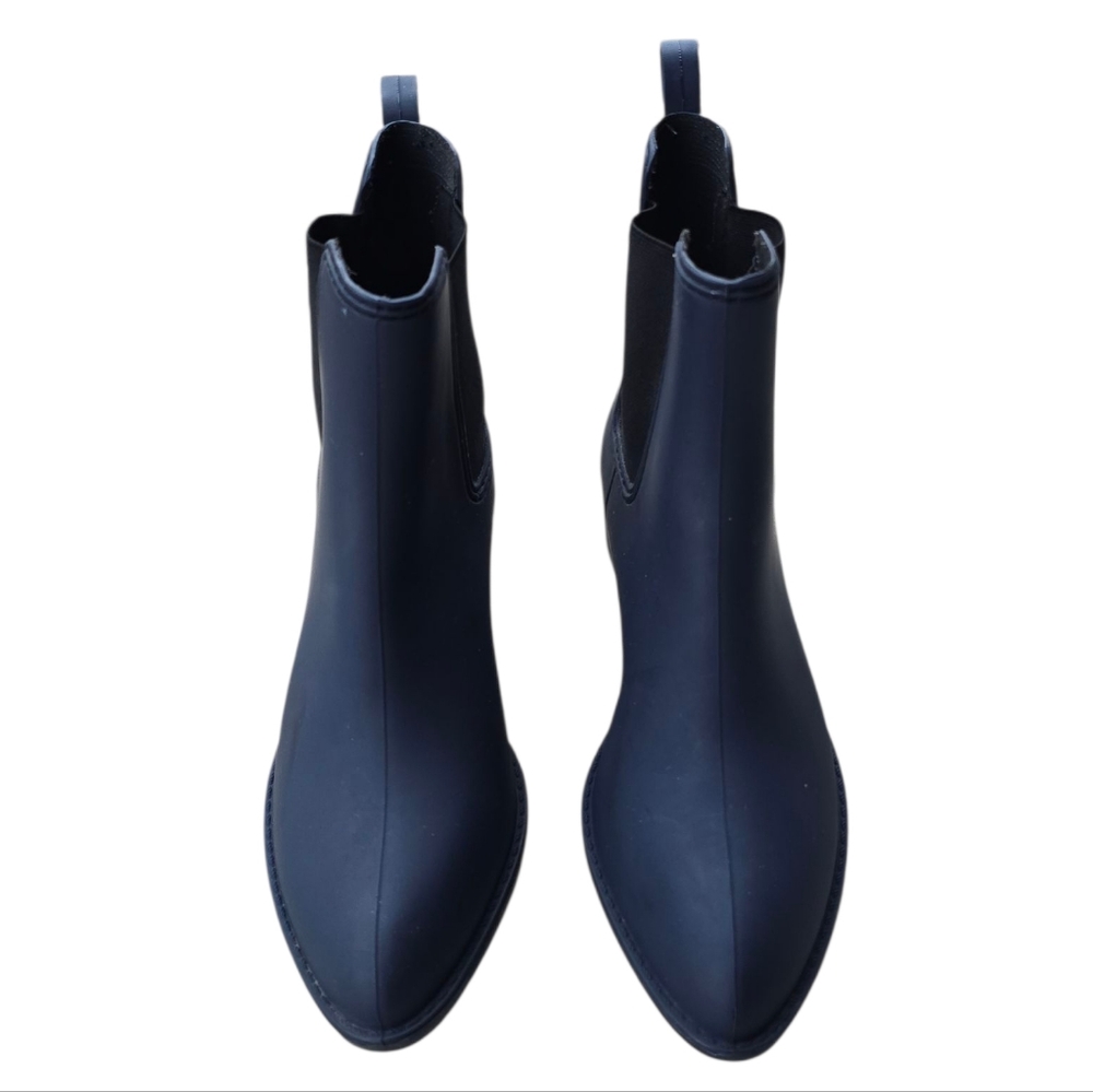Jeffrey Campbell Stormy Matte Blue Rubber Short Rain Boot Size 8 - Picture 6 of 8